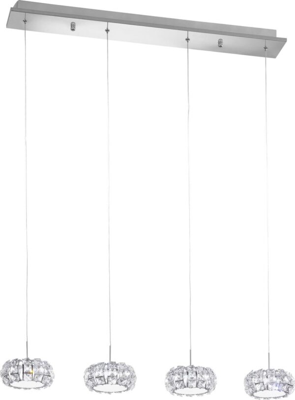 EGLO Corliano hangende plafondverlichting Flexibele montage Chroom, Transparant (9002759390075)