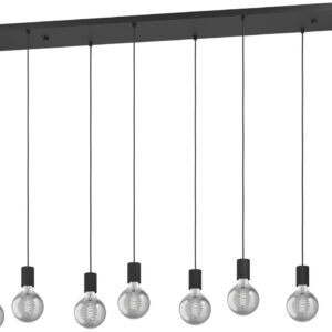 EGLO Nogalte hanglamp - 8-lichts - E27 - 160 cm - Rechthoek - Zwart (9002759312381)