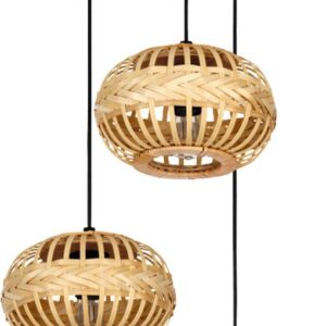 EGLO Amsfield 1 Hanglamp - E27 - Ø 48 cm - Zwart|Hout (9002759438647)