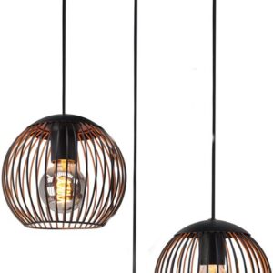 EGLO Almanzora Hanglamp - E27 - Ø 46.5 cm - Zwart/Koper (9008606360345)