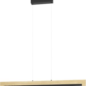 EGLO Camacho Hanglamp - LED - 110 cm - Zwart/Bruin - Dimbaar - FSC Hout (9008606327942)
