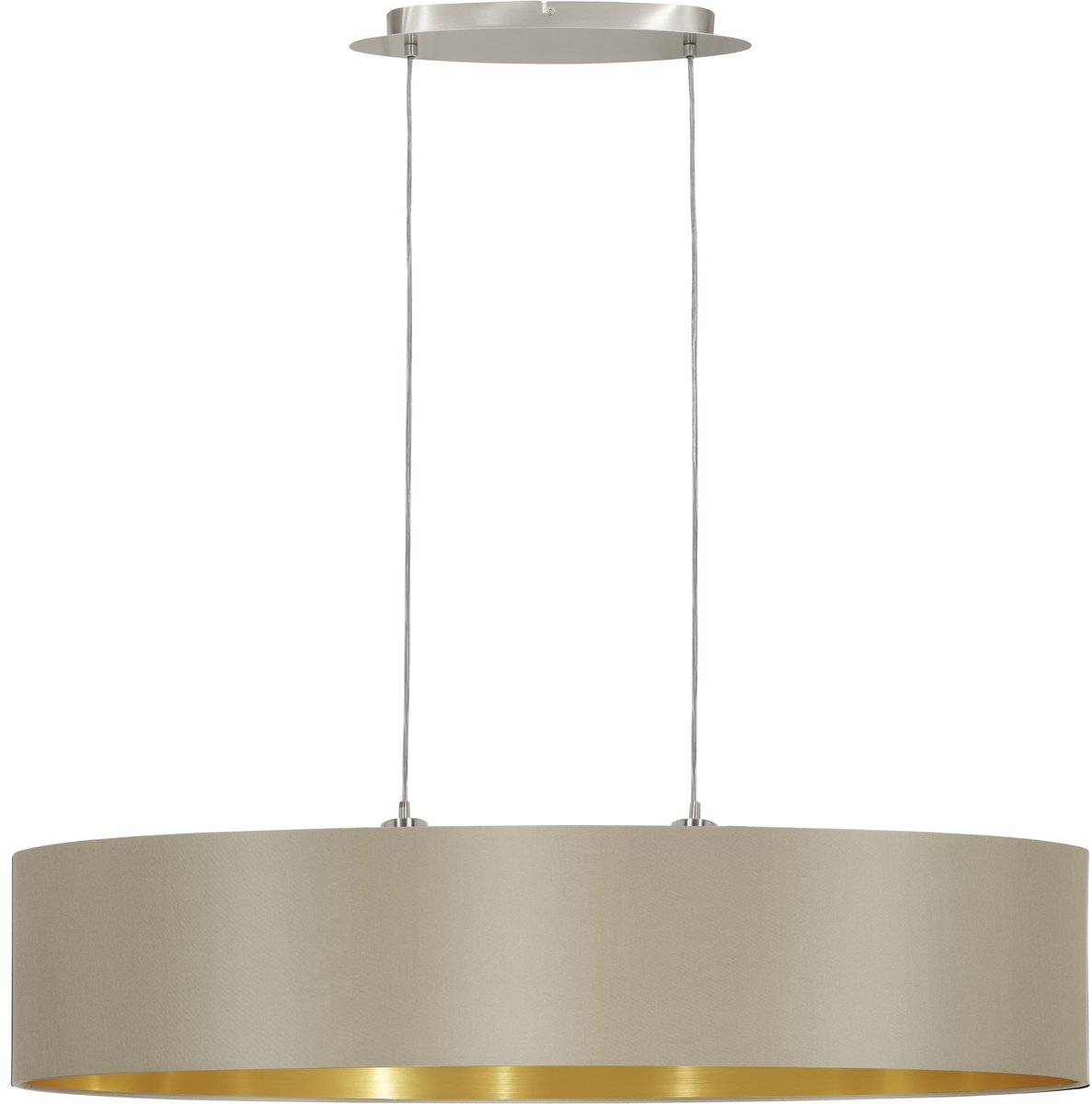 EGLO Maserlo - Hanglamp - 100 cm - Grijs/Taupe/Goud (9002759316181)