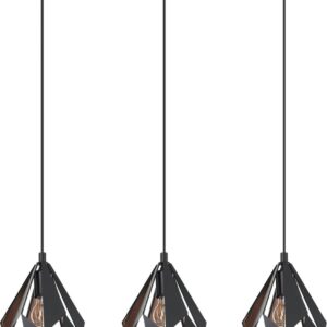 EGLO Carlton 1 Hanglamp - E27 - 80,5 cm - Zwart/Koper (9002759499914)