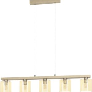 EGLO Castralvo Hanglamp - 5 lichts - E27 - glas - Bruin, grijs (9008606310050)