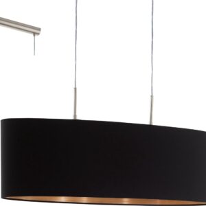 EGLO Pasteri - Hanglamp - 2 Lichts - L 750 mm. - Nikkel-Mat - Zwart - Koper (9002759949150)