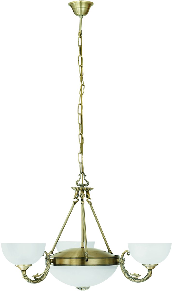 EGLO Savoy - Hanglamp - 3 Lichts - Ø740mm. - Brons - Wit (9002759827489)
