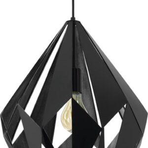 EGLO Carlton 1 Hanglamp - E27 - 38,5 cm - Zwart/Zilver (9002759498795)