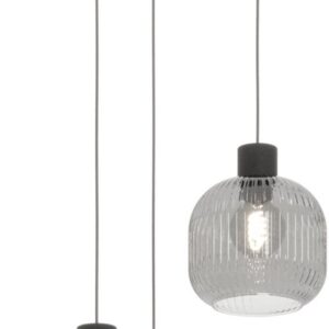 EGLO Dasmina Hanglamp - E27 - Ø 49,6 cm - Zwart/Rookglas (9008606406364)